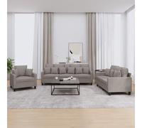 HETFTJN Set divano 3 pezzi tortora tessuto e metallo 198 x 77 x 80 cm copridivano resistente con grande esperienza di seduta, set divano salvaspazio per soggiorno, balcone e camera da letto