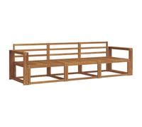 HETFTJN Set divano da esterno in legno di acacia massiccio, set di mobili da giardino con design modulare e schienale a lamelle, set lounge per terrazza e giardino, naturale, 257,5 x 83 x 73 cm