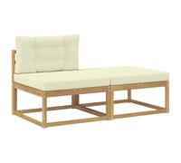 HETFTJN Set Divano da Giardino Modulare e Poggiapiedi Acacia 2 Pz