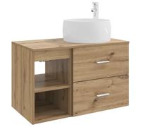 HETFTJN Set Mobili da Bagno 2 Pz Sospesi Rovere Artigianale