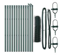 HETFTJN Set Recinzione in Acciaio e PVC con 13 Pali per Giardino 25x0,5m