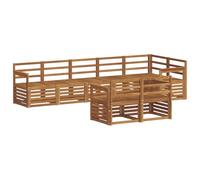 HETFTJN Set Salotto da Giardino 8 Pezzi in Legno di Acacia | Divano modulare componibile da esterno in massello per terrazza, patio e giardino con struttura a doghe e braccioli.