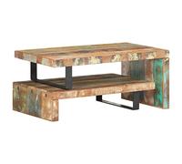 HETFTJN Set Tavolini da Salotto 2 pz Legno Massello Recupero 90x50 cm | Design sovrapponibile e allungabile per soggiorno o ufficio. Include ripiano portaoggetti e struttura in ferro.