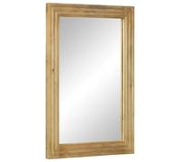 HETFTJN Specchio da Bagno con Cornice in Legno Massello di Mango Marrone, Design a Parete Salvaspazio per Piccoli Ambienti Bagno, Riflesso Chiaro Naturale, Dimensioni 50x70x3 cm