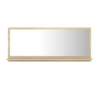 HETFTJN Specchio da Bagno con Mensola Rovere Sonoma 90x10,5x37 cm | Design moderno per bagno e ingresso con pratico ripiano portaoggetti inferiore per saponi e cosmetici.