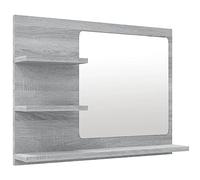 HETFTJN Specchio da Bagno con Mensole Grigio Sonoma 60x10,5x45 cm