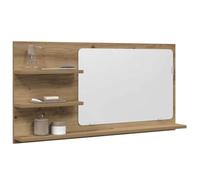 HETFTJN Specchio da bagno con ripiani, rovere Artisan, 90 x 11 x 45 cm, materiale in legno, design moderno, robusto, durevole, per piccoli bagni, ospiti, WC