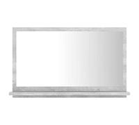 HETFTJN Specchio da bagno, grigio cemento, 60 x 10,5 x 37 cm, materiale in legno con specchio acrilico, design moderno, specchio da parete con mensola, istruzioni di montaggio per piccoli bagni