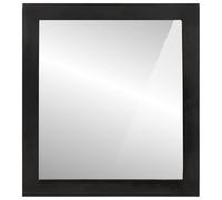 HETFTJN Specchio da Bagno in Legno Massello di Mango con Montaggio a Parete Salvaspazio, Riflesso Nitido e Design Moderno, 55x60 cm Nero per Trucco e Barba