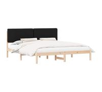 HETFTJN Struttura in legno massello nero con testiera imbottita 200 x 200 cm, design moderno e durevole, telaio in pino senza molle, adatto per camera da letto, camera degli ospiti e ufficio domestico