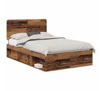 HETFTJN Struttura Letto 120x200 Piazza e Mezza Testiera Legno Vecchio | Ideale per la camera da letto moderna, con rete a doghe integrata, portata fino a 200 kg e facile manutenzione quotidiana.