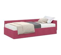 HETFTJN Struttura Letto Angolare con Materasso 90x190cm 2 pz Verde | Set completo per camera da letto con testiera regolabile e morbido rivestimento in velluto verde per un piacevole relax.