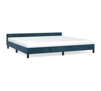 HETFTJN Struttura letto in velluto 200 x 200 cm, blu scuro con testiera, design moderno, gambe di supporto e rete a doghe per un sonno riposante in camera da letto o camera degli ospiti