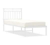 HETFTJN Struttura per letto in metallo, 80 x 200 cm, colore bianco, con testiera per camera dei ragazzi e camera degli ospiti, design senza tempo, stabile rete a doghe, spazio sotto il letto, letto