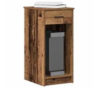 HETFTJN Supporto per Computer a Torre con Cassetto Antico, Scrivania PC Salvaspazio, Truciolato Legno Antico 35x45x77 cm, per Ufficio Domestico e Spazi Piccoli, Spazio Archiviazione e Protezione