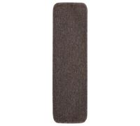 HETFTJN Tappetini antiscivolo per scale, 15 pezzi, 75 x 20 cm, marrone, 100% polipropilene, altezza pelo: 8 mm, lavabili in lavatrice, set per scale a chiocciola e ufficio