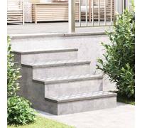 HETFTJN Tappetini per gradini in alluminio, 75 x 25 cm, colore argento, design moderno, robusti e antiscivolo, per interni ed esterni, come tappetini per scale per casa, giardino e ufficio