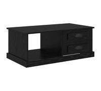 HETFTJN Tavolino da Salotto con 2 Cassetti Rovere Nero 90x50x35 cm