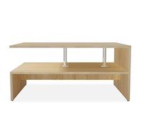 HETFTJN Tavolino da Salotto Moderno a 2 Ripiani 90x59x42 cm Rovere