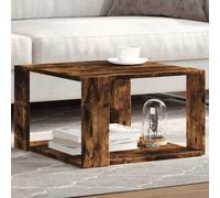 HETFTJN Tavolino da Salotto Piccolo in Legno Multistrato Rovere Fumo con Spazio Portaoggetti, Tavolino da Divano Laterale per Soggiorno e Casa, Dimensioni 51,5x51,5x30cm Design Moderno