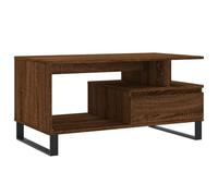 HETFTJN Tavolino da Salotto Rovere Marrone 90x49x45 cm con Cassetto | Complemento d'arredo moderno per soggiorno con cassetto capiente e gambe metalliche per un riordino funzionale e stabile.