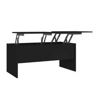 HETFTJN Tavolino da Salotto Sollevabile Nero 102x50,5x46,5 cm | Piano regolabile in altezza con due vani a scomparsa per organizzare al meglio il soggiorno.