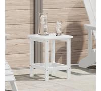 HETFTJN Tavolino Laterale da Esterno Bianco Piccolo 38x38x45 cm Quadrato in HDPE Design Moderno Durevole per Balcone Giardino e Arredamento Esterno