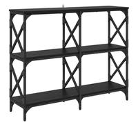 HETFTJN Tavolo consolle nero rovere 100 x 28 x 80,5 cm con 3 ripiani moderna credenza per corridoio, camera da letto e soggiorno