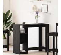 HETFTJN Tavolo da Bar Moderno in Legno Rovere Nero 102,5x46x103,5 cm con Struttura Robusta e Tre Ripiani per Cucina Sala da Pranzo Interni