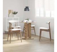 HETFTJN Tavolo da Bistrot in Truciolato Rovere Artigianale 60x60x75 cm Design Unico per Cucina, Sala da Pranzo e Balcone con Piano Robusto e Facile Manutenzione