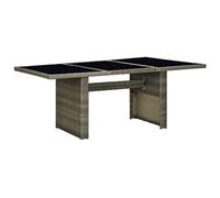 HETFTJN Tavolo da giardino 200 x 100 cm, in polyrattan con piano in vetro temperato, design moderno, robusto e resistente alle intemperie, per terrazze, balconi, giardini e esterni