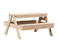 HETFTJN Tavolo da picnic per bambini, in legno massello, 88 x 97 x 52 cm, resistente alle intemperie, per esterni, piccolo tavolo da terrazza e balcone, per giardino, soggiorno, parco giochi, scuola