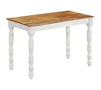 HETFTJN Tavolo da pranzo, 110 x 60 x 76 cm, in legno di mango massiccio, moderno, per sala da pranzo, tavolo da pranzo retrò in legno, scrivania stabile e tavolo per computer