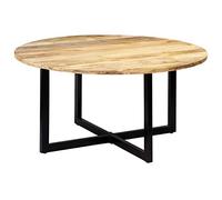 HETFTJN Tavolo da Pranzo in Legno Massello di Mango 150x73 cm Design Industriale Moderno per Cucina e Sala da Pranzo con Gambe in Ferro, Colore Marrone e Nero