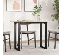 HETFTJN Tavolo da Pranzo in Legno Pino e Acciaio 100x50x75 cm Struttura a O Stabile Tavolo Salvaspazio per Cucina e Soggiorno