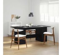 HETFTJN Tavolo da Pranzo o Cucina Rovere Nero Legno Multistrato 180x90x76 cm Moderno Salvaspazio per Sala da Pranzo Cucina