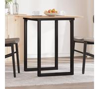 HETFTJN Tavolo da Pranzo Piccolo con Piano in Legno Massello di Pino e Telaio in Acciaio, Dimensioni 60x60x75 cm, Design Salvaspazio per Cucina e Soggiorno, Struttura a O per Stabilità Robusta