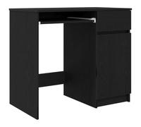 HETFTJN Tavolo per computer in rovere nero, 86 x 49 x 76 cm, con cassetto e scaffale, moderno desk da gioco, per la casa, l'ufficio, lo studio e la sala living