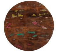 HETFTJN Tavolo rotondo 40 x 3,8 cm in legno massello vecchio design rustico per sala da pranzo giardino cucina bistro balcone e casa ufficio