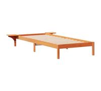 HETFTJN Telaio letto con comodini marrone cerato, 80 x 220 cm, in pino massiccio, design moderno, robusto e durevole, per camera da letto, camera dei ragazzi, camera degli ospiti, loft