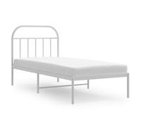 HETFTJN Telaio letto in metallo bianco 90 x 190 cm con testiera robusta cornice singola design moderno spazio sotto il letto per camera dei ragazzi, camera degli ospiti e camera da letto