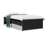 HETFTJN Telaio letto nero, 75 x 190 cm, in legno e metallo, design moderno, robusto, letto singolo per camera da letto, camera dei ragazzi, camera degli ospiti