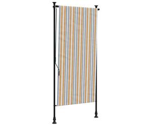 HETFTJN Tenda avvolgibile per esterni, 100 x 270 cm, tenda verticale per balcone e terrazza, protezione solare con manovella, barre di supporto regolabili in altezza 225-275 cm, telaio in acciaio