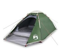 HETFTJN Tenda da campeggio per 4 persone, tenda a cupola di colore verde, tenda per esterni con 2 ingressi, copertura e telo per il pavimento, dimensioni 310 x 240 x 130 cm, ideale per campeggio e
