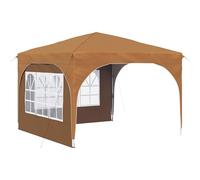 HETFTJN Tenda da Festa Pop-Up 290x290 cm con 2 Pareti Beige | Gazebo pieghevole ad altezza regolabile con sacca di trasporto per giardino e patio.