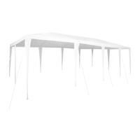 HETFTJN Tenda da giardino bianca, 8 x 4 m, con telaio in acciaio e rivestimento in polietilene, 800 x 400 x 266 cm, gazebo per feste in giardino ed eventi, rettangolare pieghevole