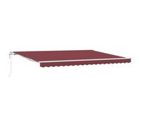 HETFTJN Tenda da sole 450 x 300 cm, protezione solare per terrazza e balcone, telaio in alluminio, tessuto di colore bordeaux, tenda da giardino con manovella per l'inserimento e l'estensione