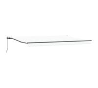 HETFTJN Tenda da sole 500 x 350 x 165 cm retrattile manuale con braccio articolato per terrazza e giardino, resistente ombra in poliestere e acciaio, colore bianco