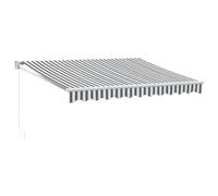 HETFTJN Tenda da sole retrattile 3 x 2,5 m, con braccio articolato per terrazza e balcone, telaio in alluminio verniciato a polvere, tessuto antracite e bianco, protezione solare per montaggio a