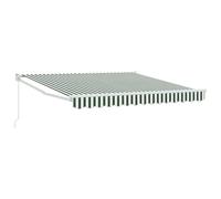 HETFTJN Tenda da Sole Retrattile per Esterno 350x250 cm Verde e Bianco | Ombraggiante con manovella manuale da 165 cm, ideale per riparare il giardino o la veranda durante l'estate.